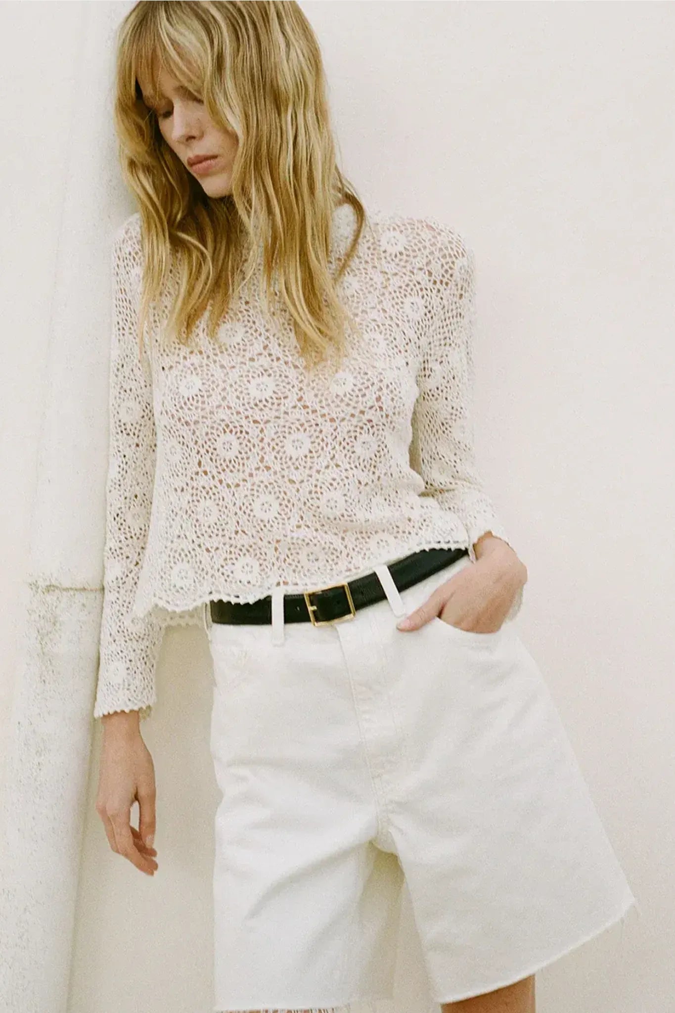 Denim Short Russell in Cream