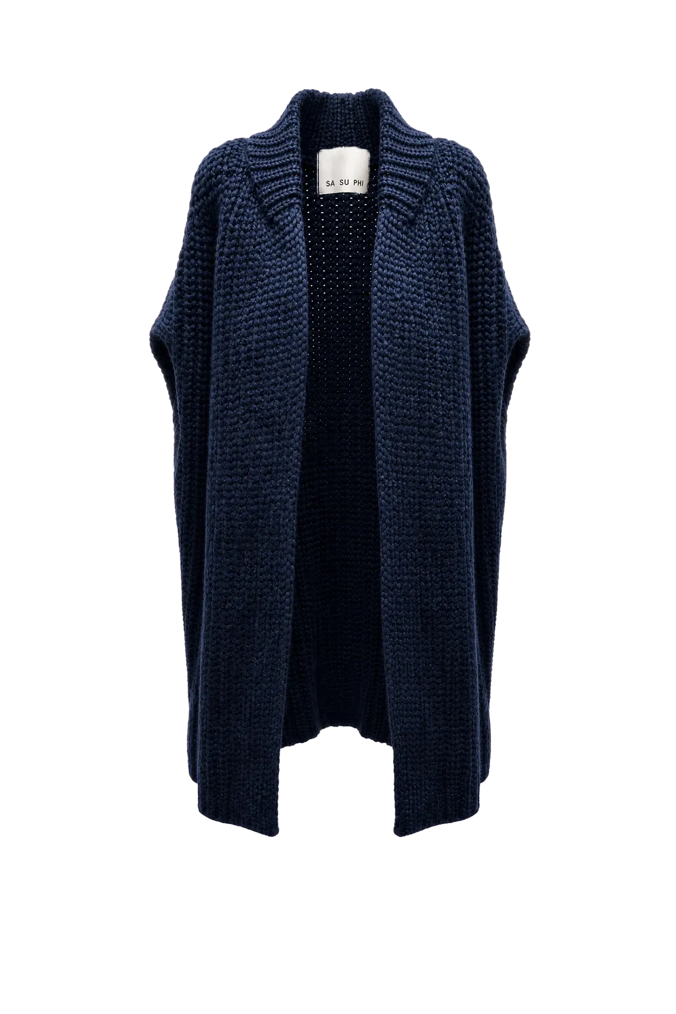 Cardigan Medium Length Cape in Navy