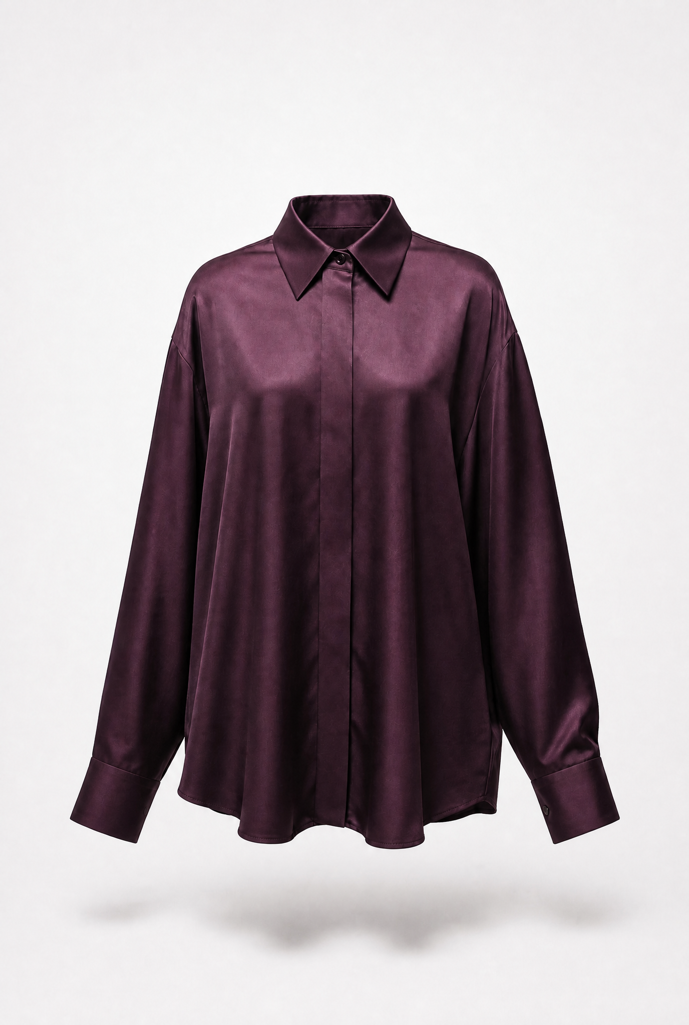 Shirt Su Satin in Bordeaux