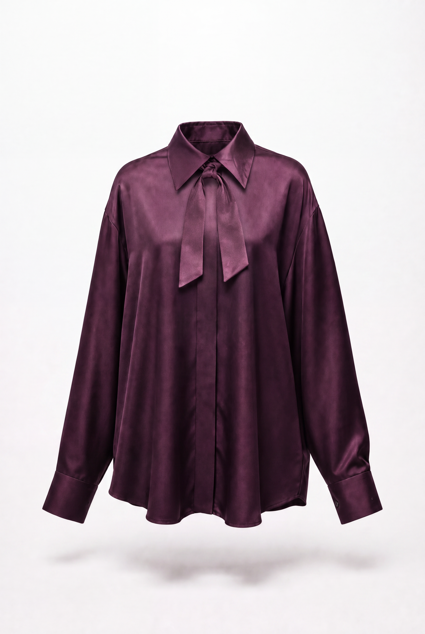 Shirt Su Satin in Bordeaux