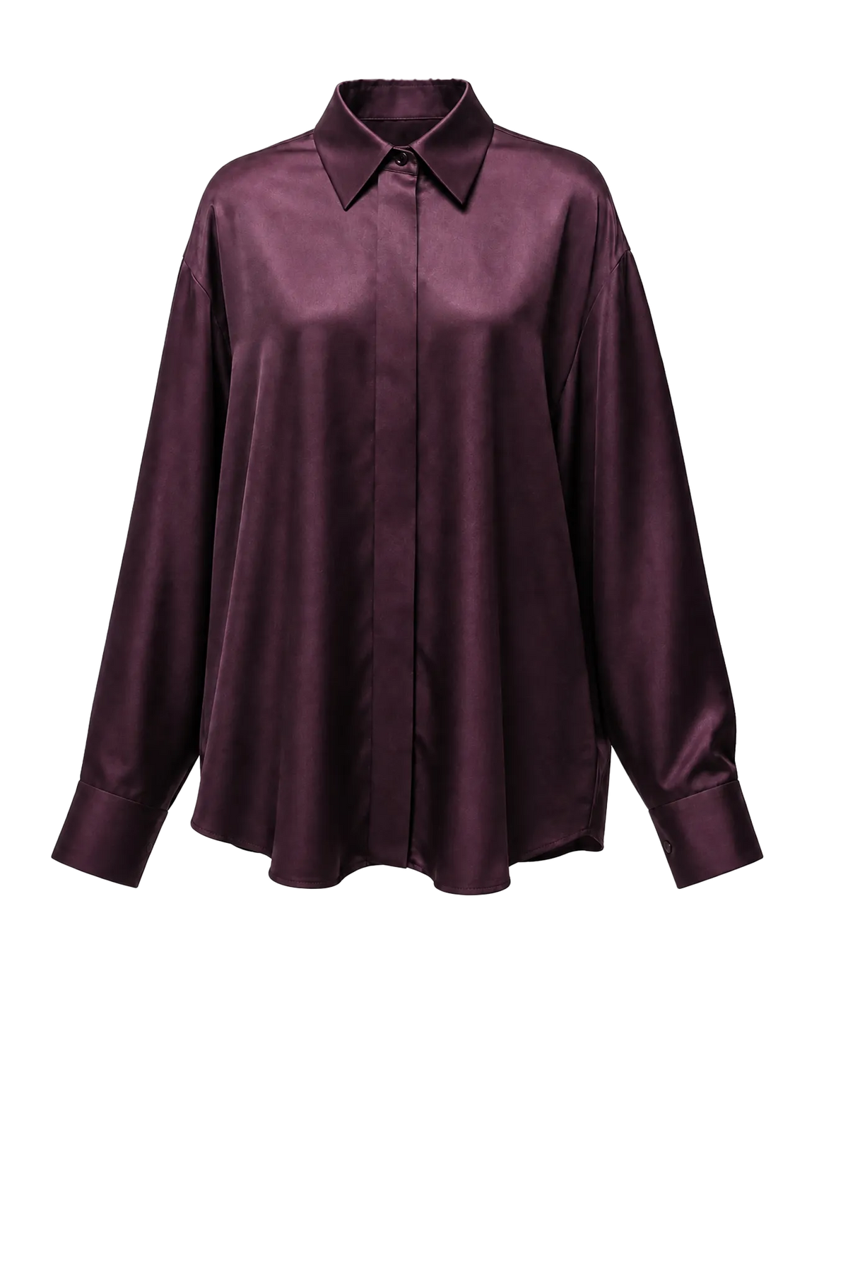 Shirt Su Satin in Bordeaux