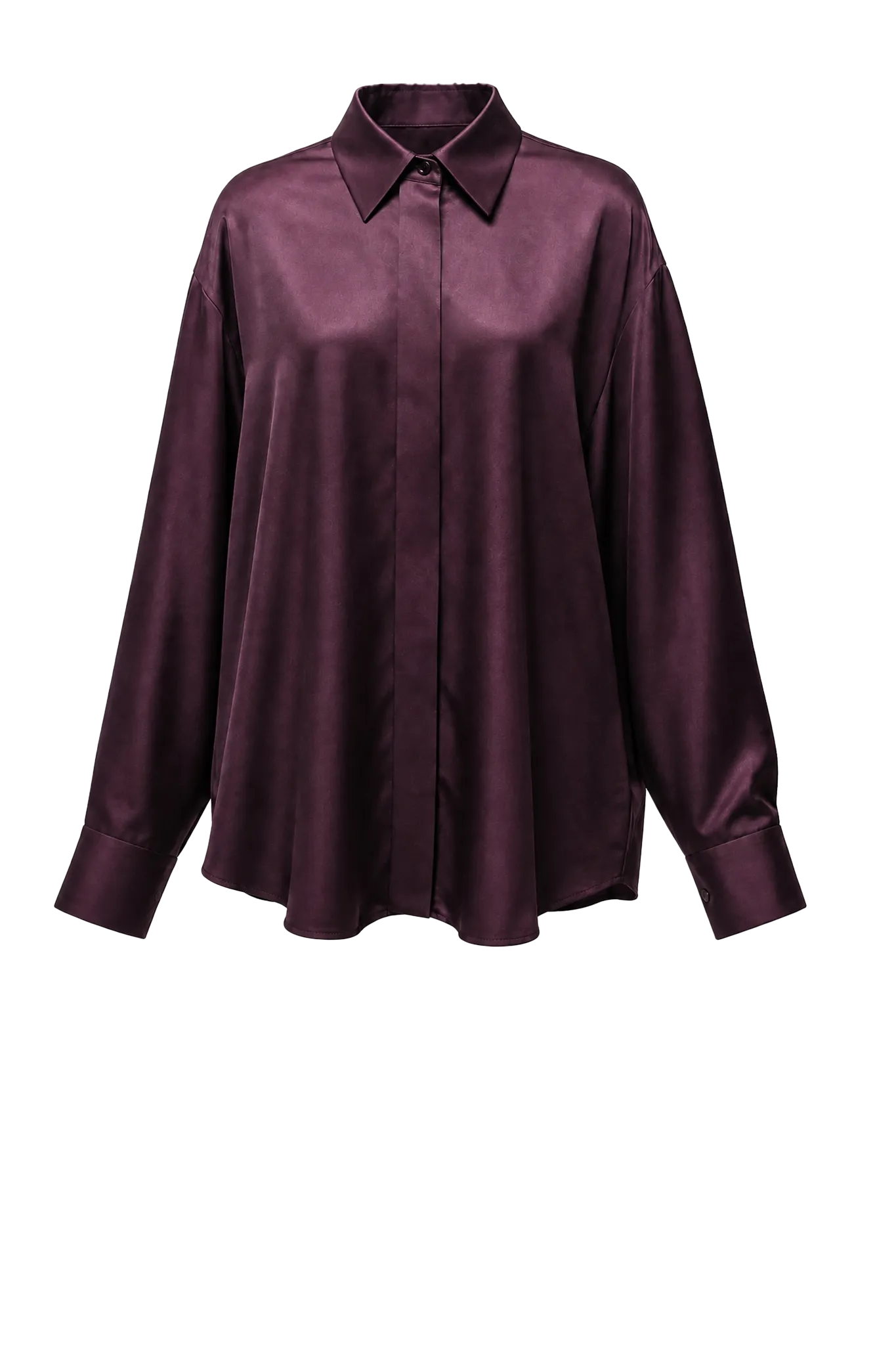 Shirt Su Satin in Bordeaux