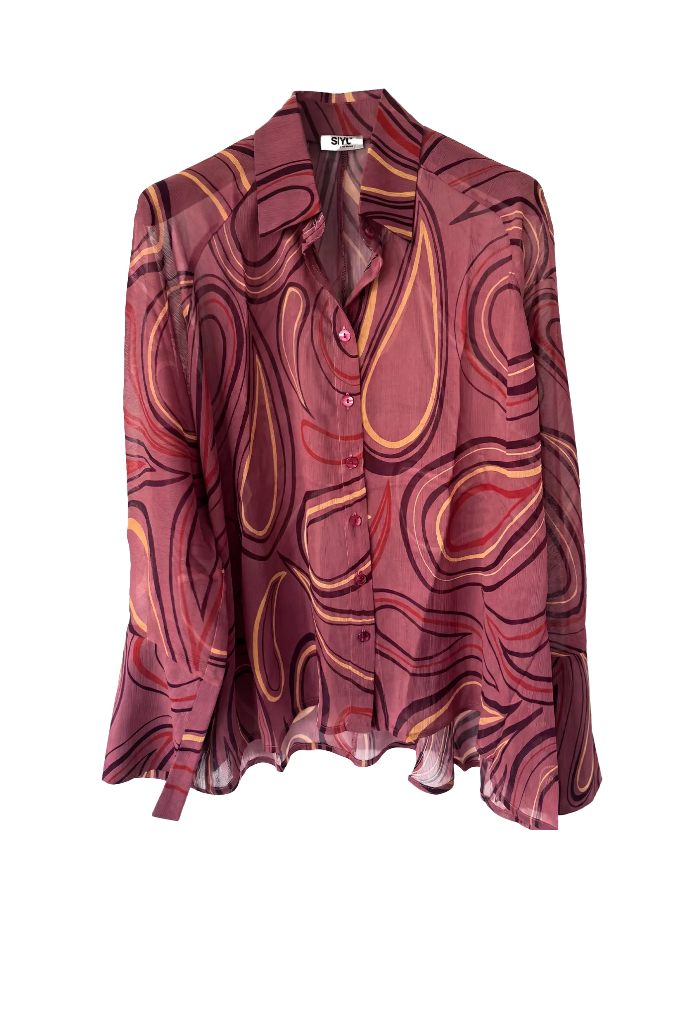 Shirt Vent Crinkle in Burgundy