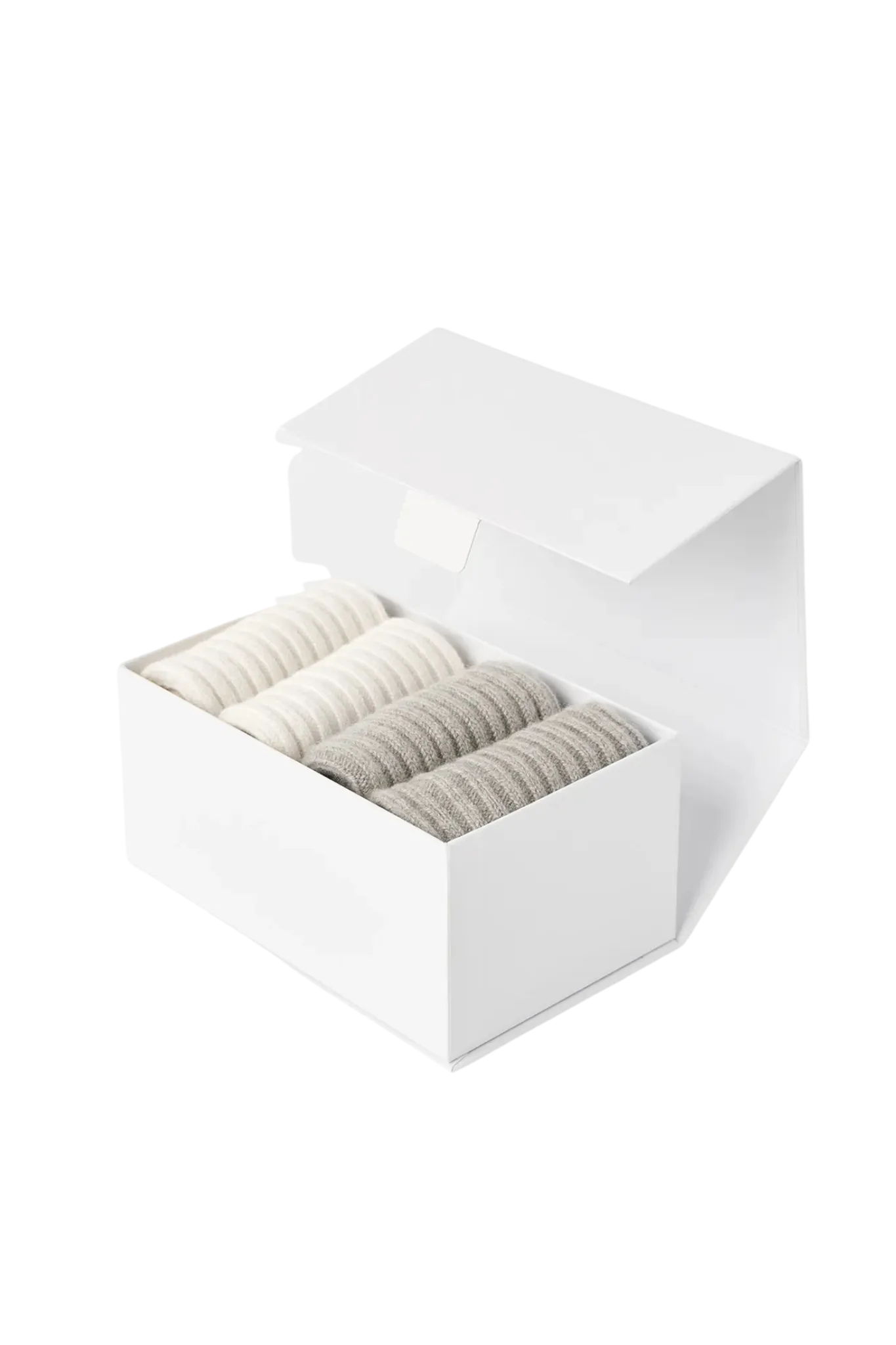 Cashmere Socks in Greige & Featherwhite