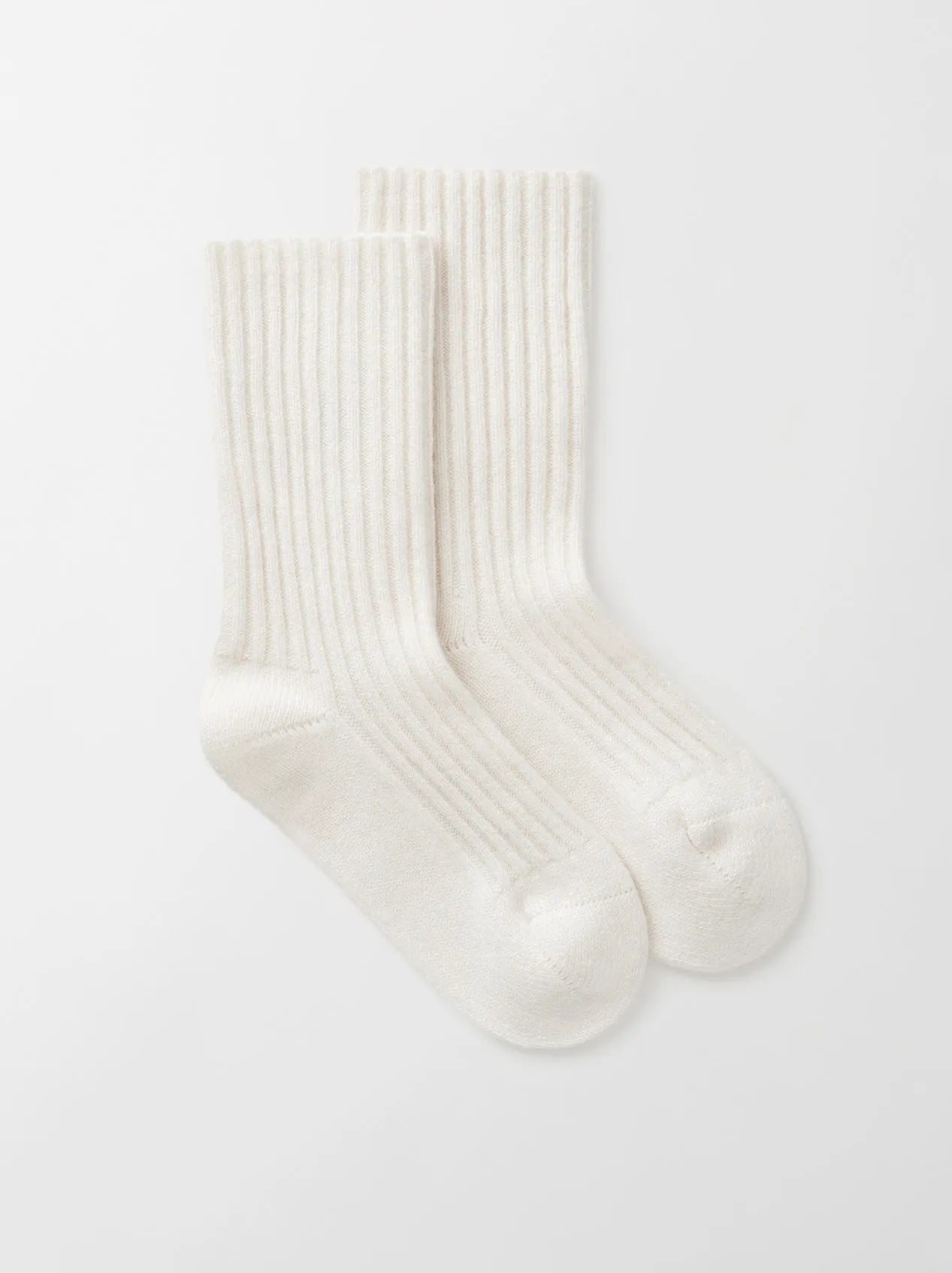 Cashmere Socks in Greige & Featherwhite