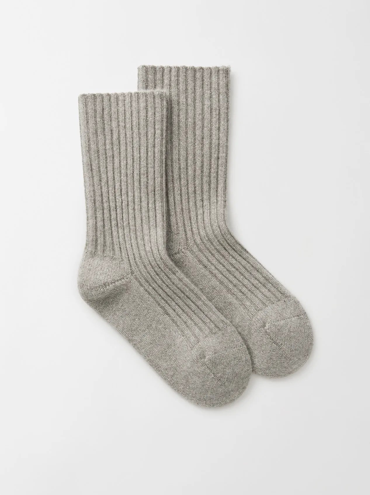 Cashmere Socks in Greige & Featherwhite