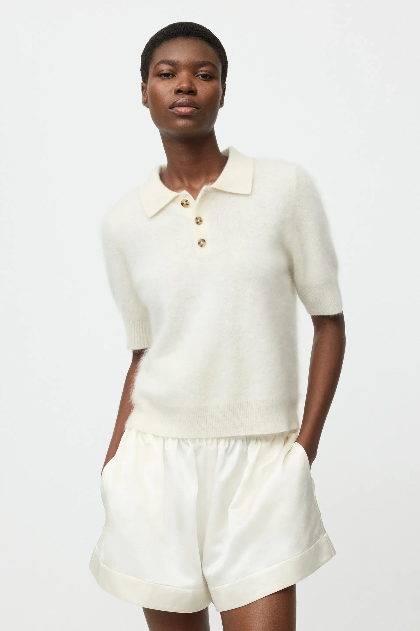 Pullover Brushed Pique in Featherwhite