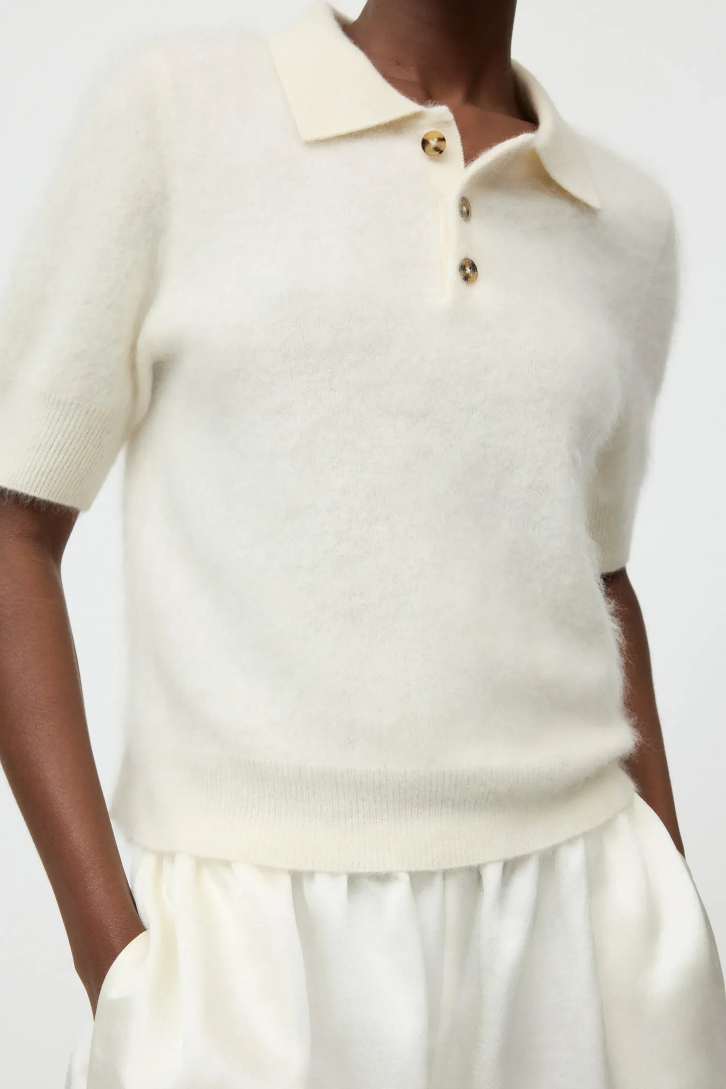 Pullover Brushed Pique in Featherwhite