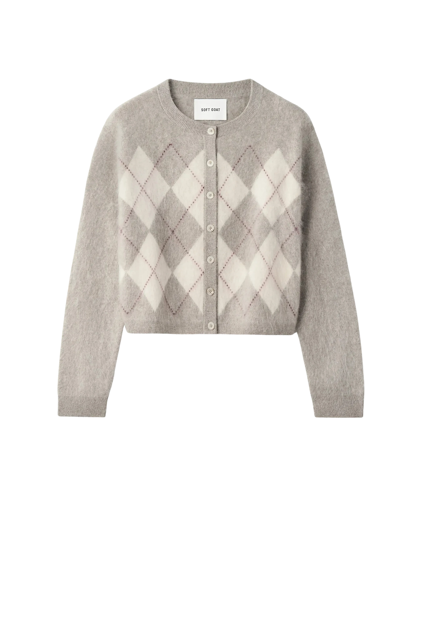 Cardigan Argyle in Greige