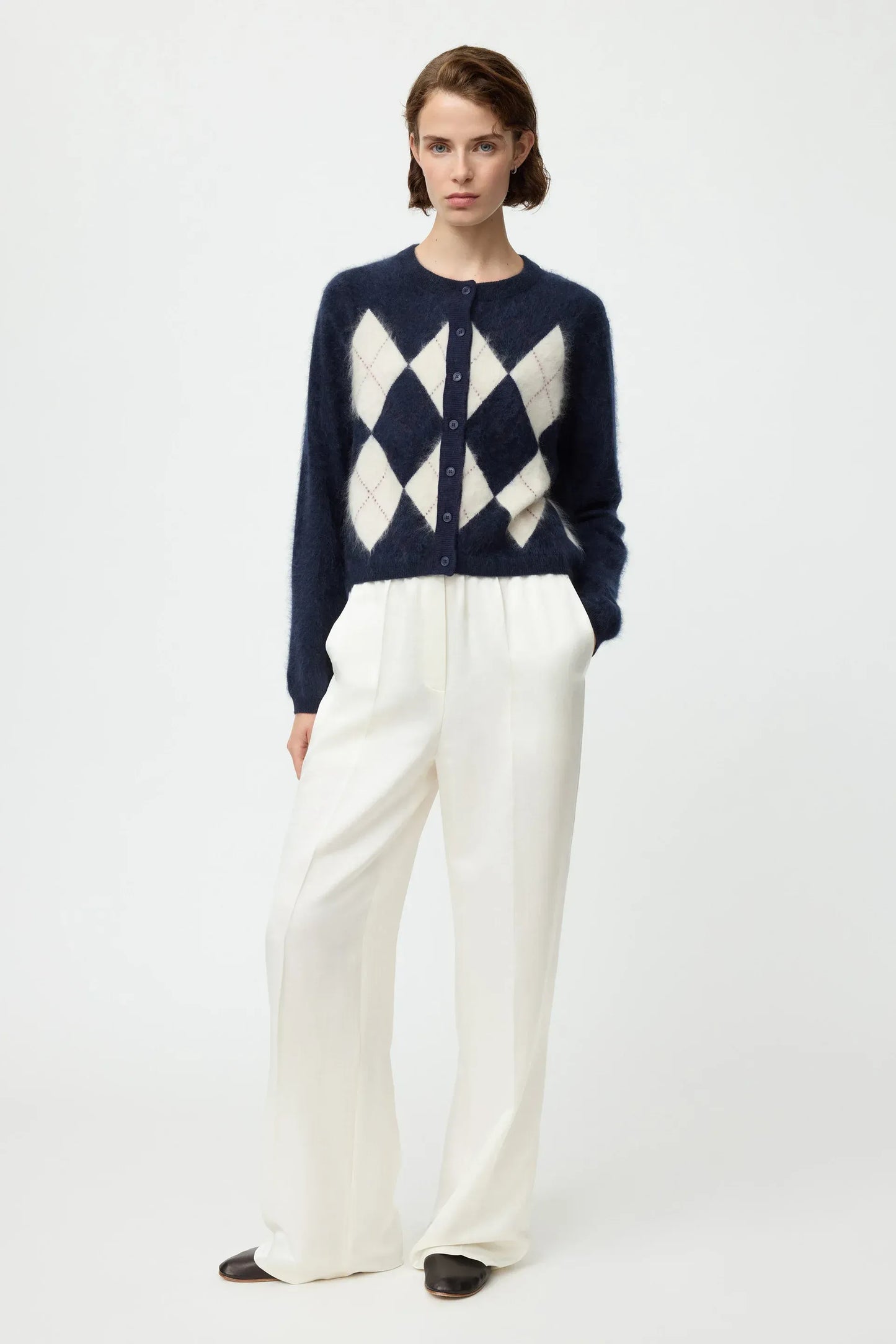 Cardigan Argyle in Navy