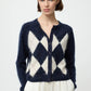Cardigan Argyle in Navy