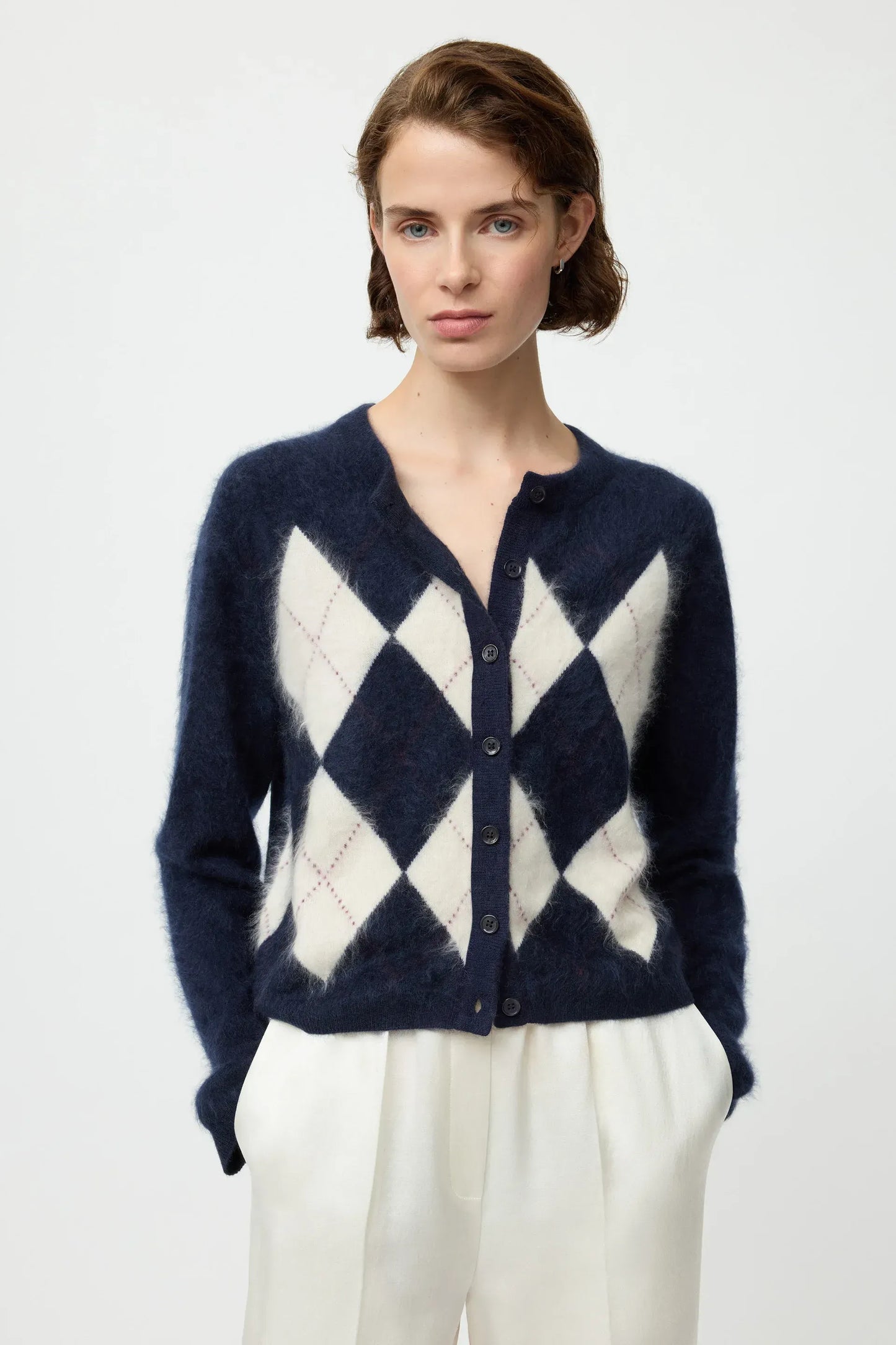Cardigan Argyle in Navy