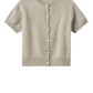 Cardigan Brushed Short Sleeve in Greige