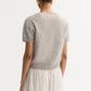 Cardigan Brushed Short Sleeve in Greige