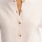 Cardigan Brushed Short Sleeve in Powder