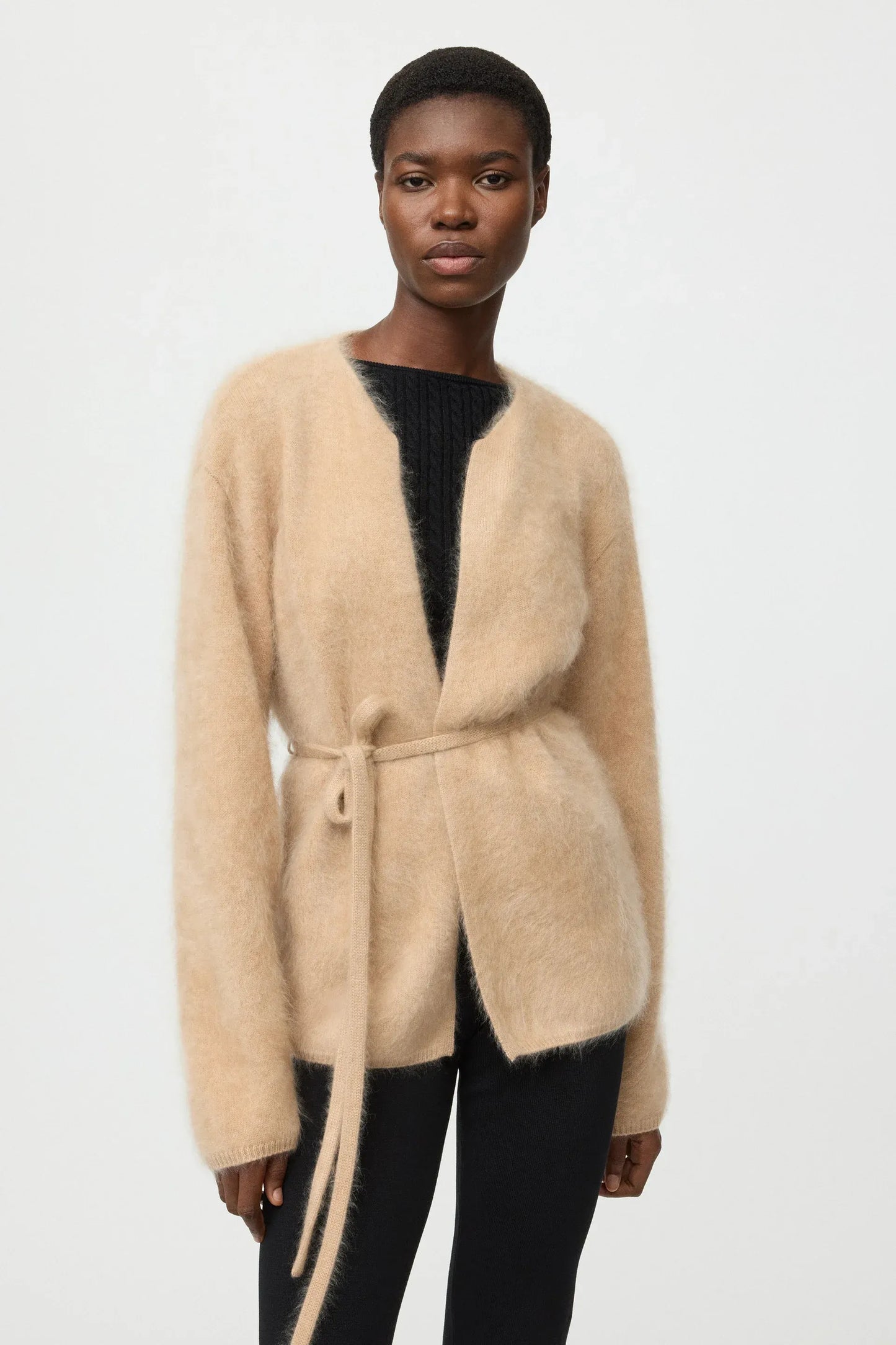 Cardigan Brushed in Camel