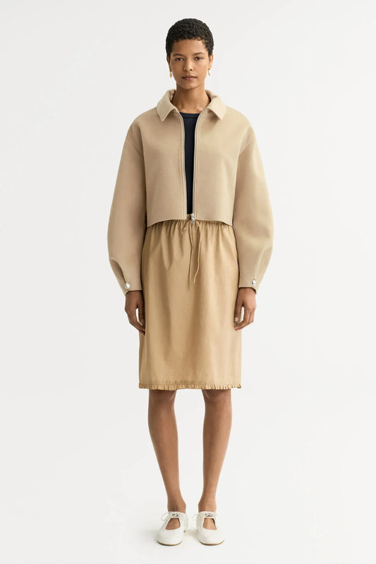 Jacke Zip in Camel