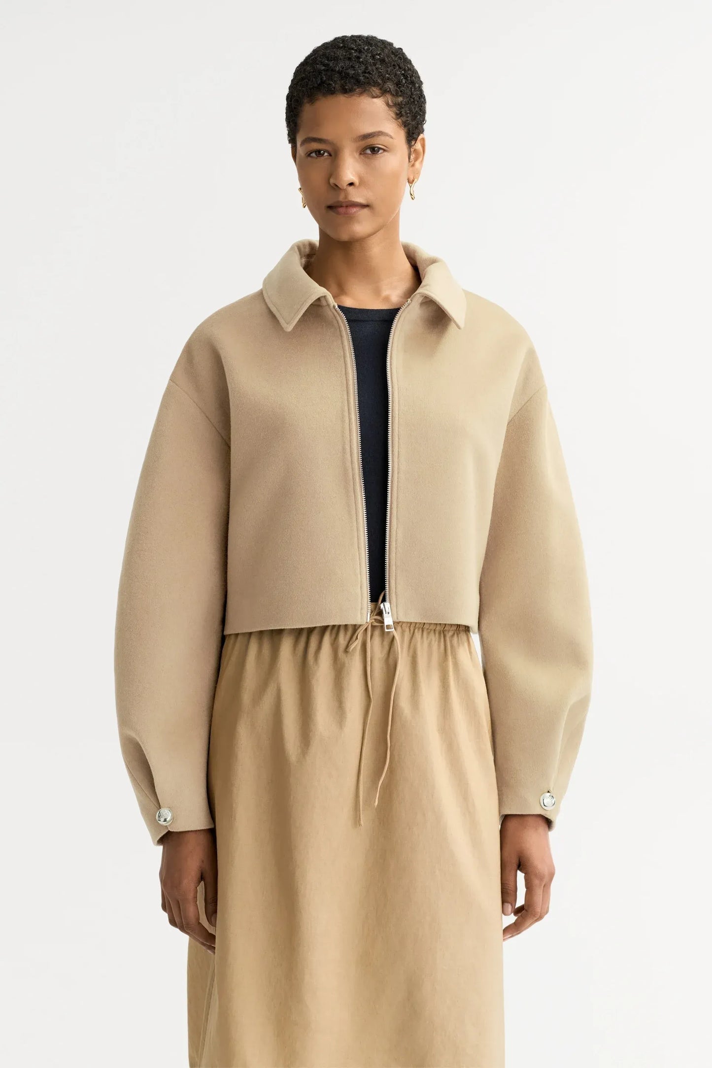 Jacke Zip in Camel