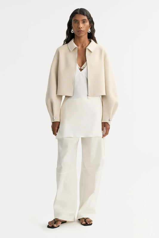 Jacke Zip in Cream