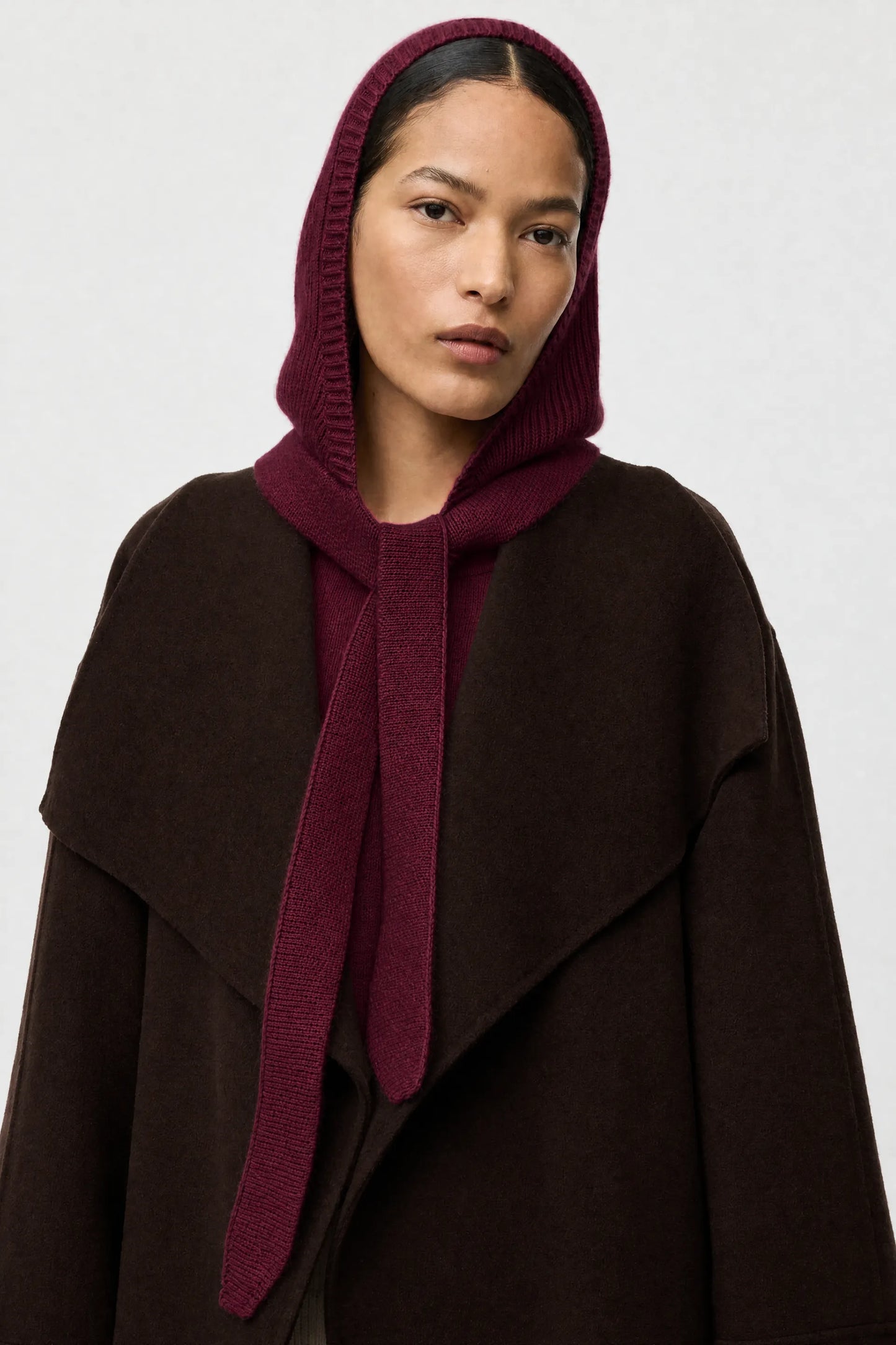 Kapuzenschal Bonnet in Bordeaux