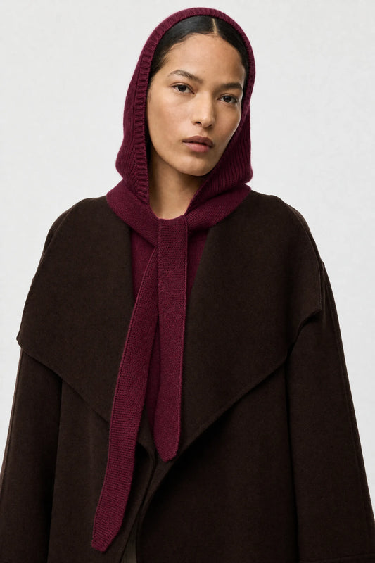 Kapuzenschal Bonnet in Bordeaux