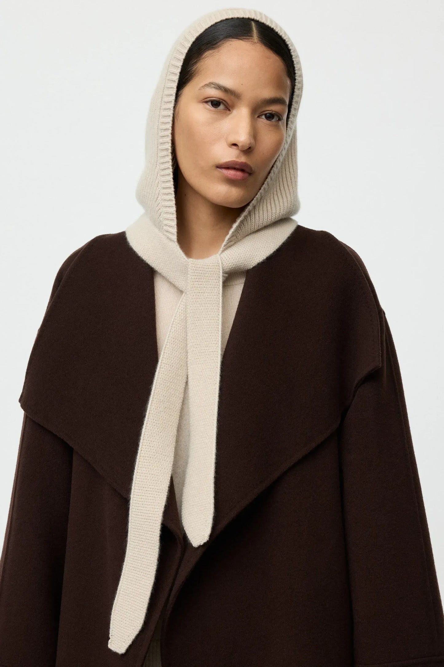 Kapuzenschal Bonnet in Chalk