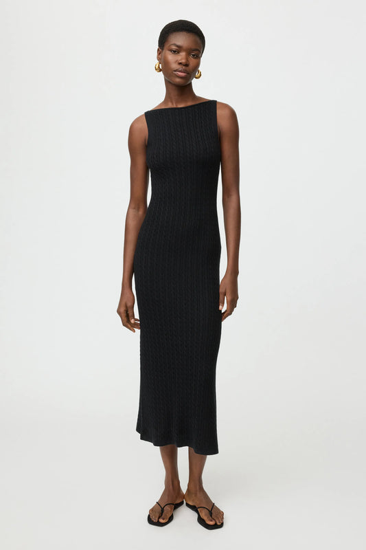 Kleid Fine Knit Cable Knit in Black