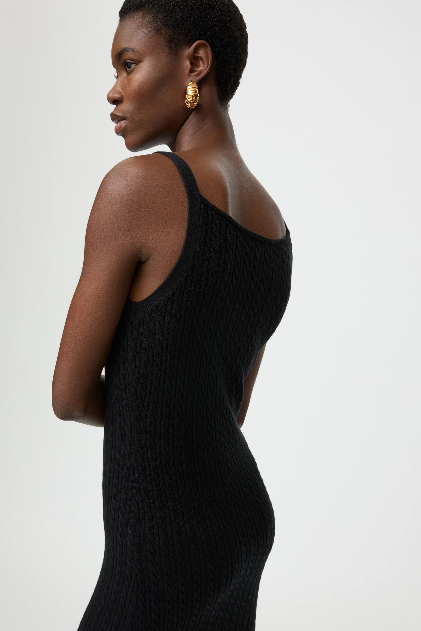 Kleid Fine Knit Cable Knit in Black