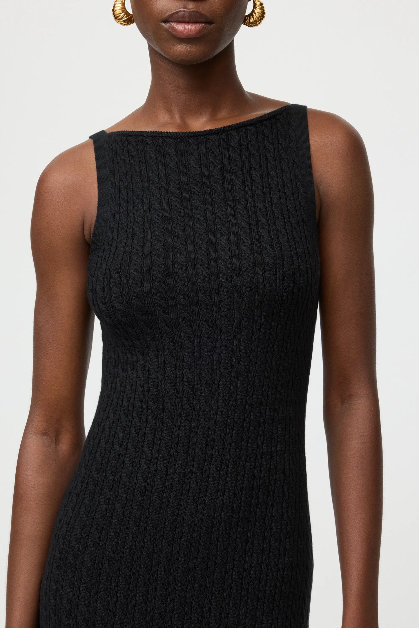 Kleid Fine Knit Cable Knit in Black