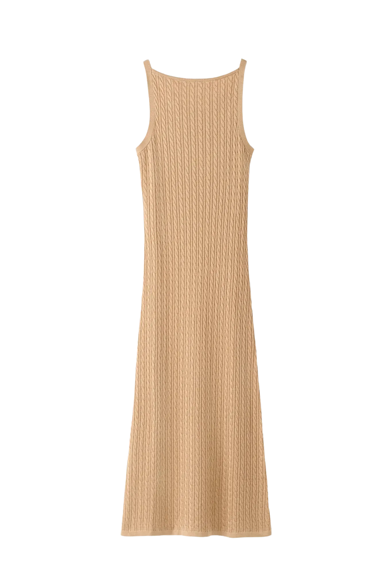 Kleid Fine Knit Cable Knit in Camel