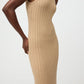 Kleid Fine Knit Cable Knit in Camel