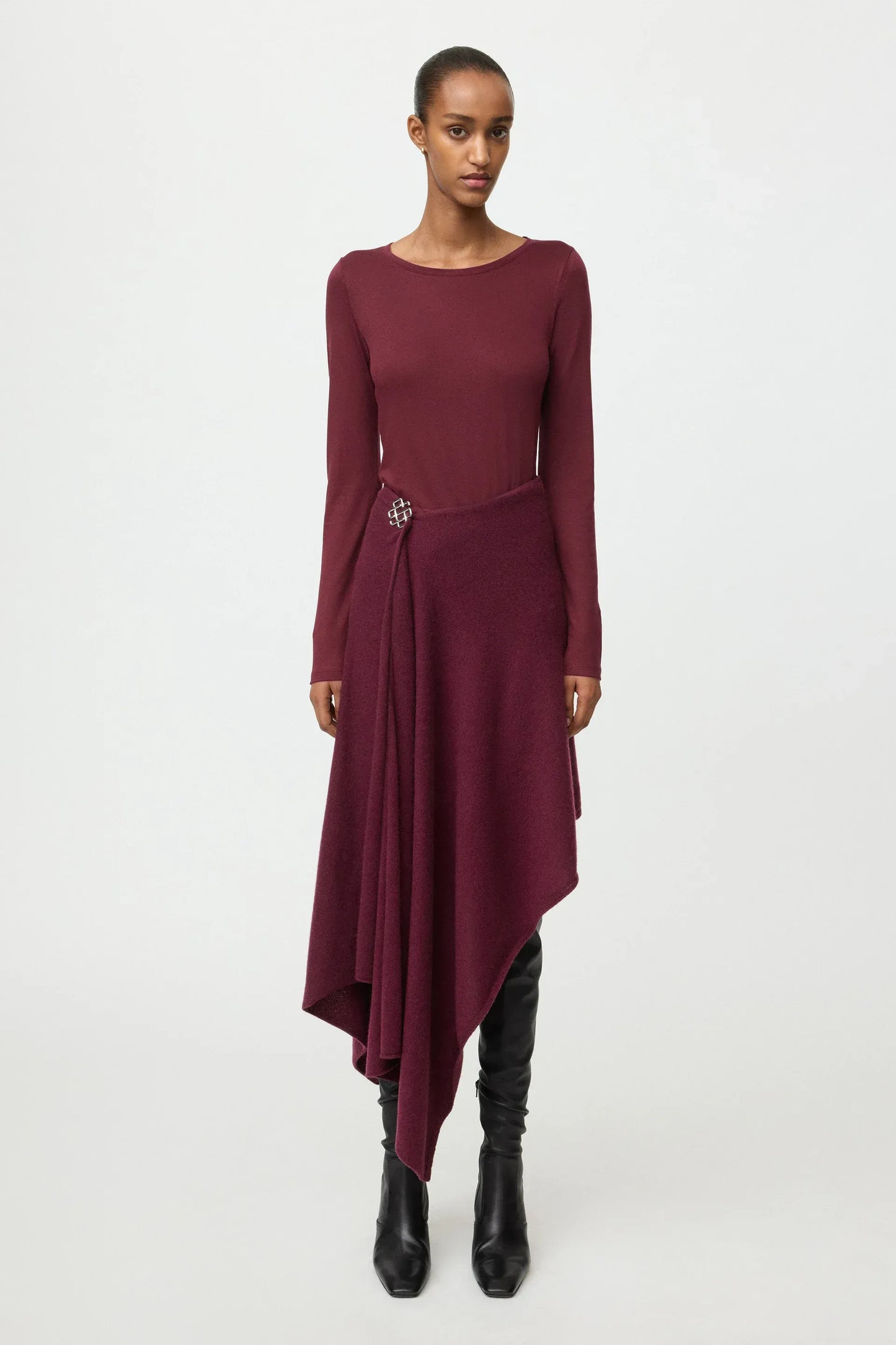 Longsleeve Lightweight Jersey Crewneck in Bordeaux