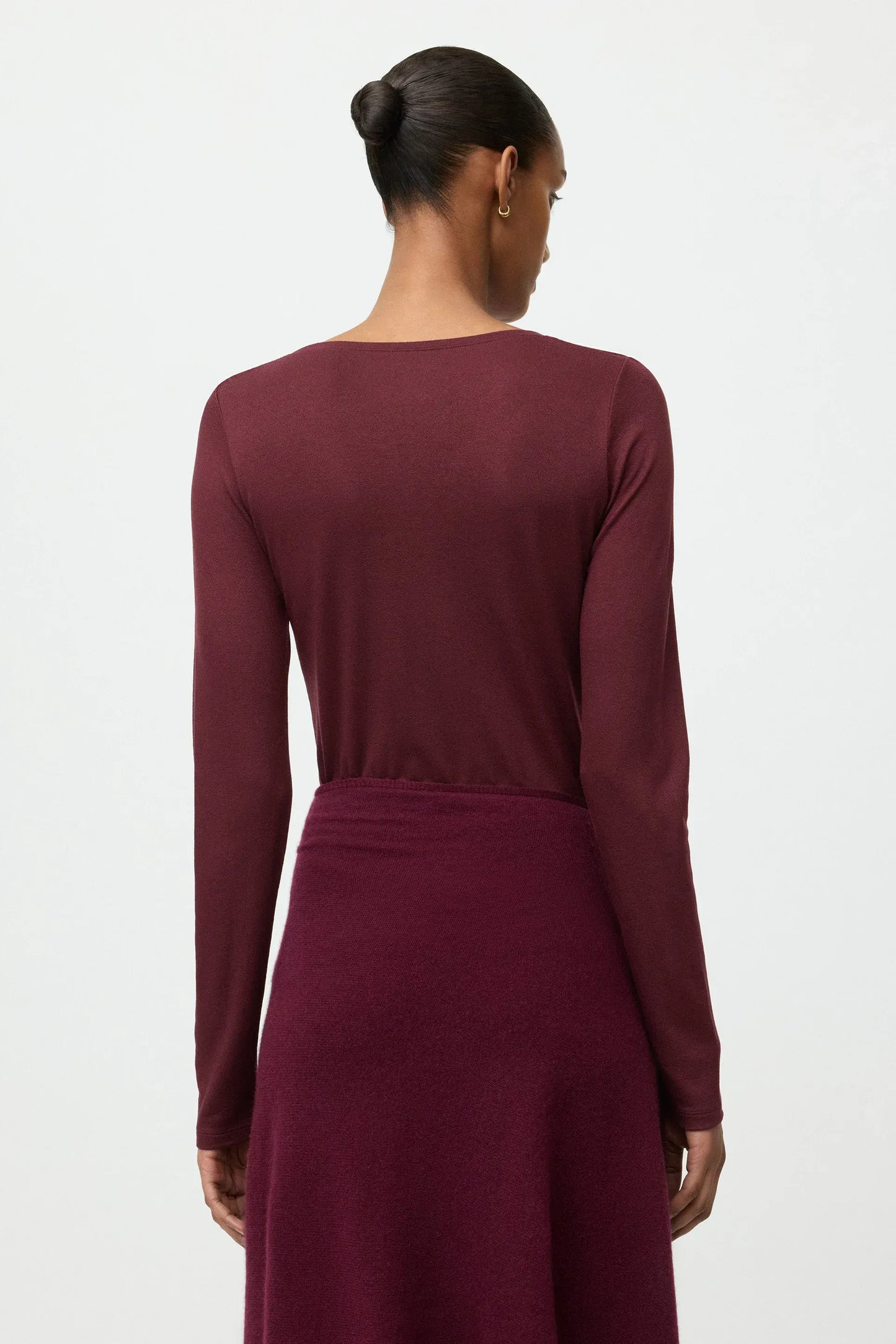 Longsleeve Lightweight Jersey Crewneck in Bordeaux