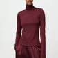 Longsleeve Lightweight Jersey Turtleneck in Bordeaux