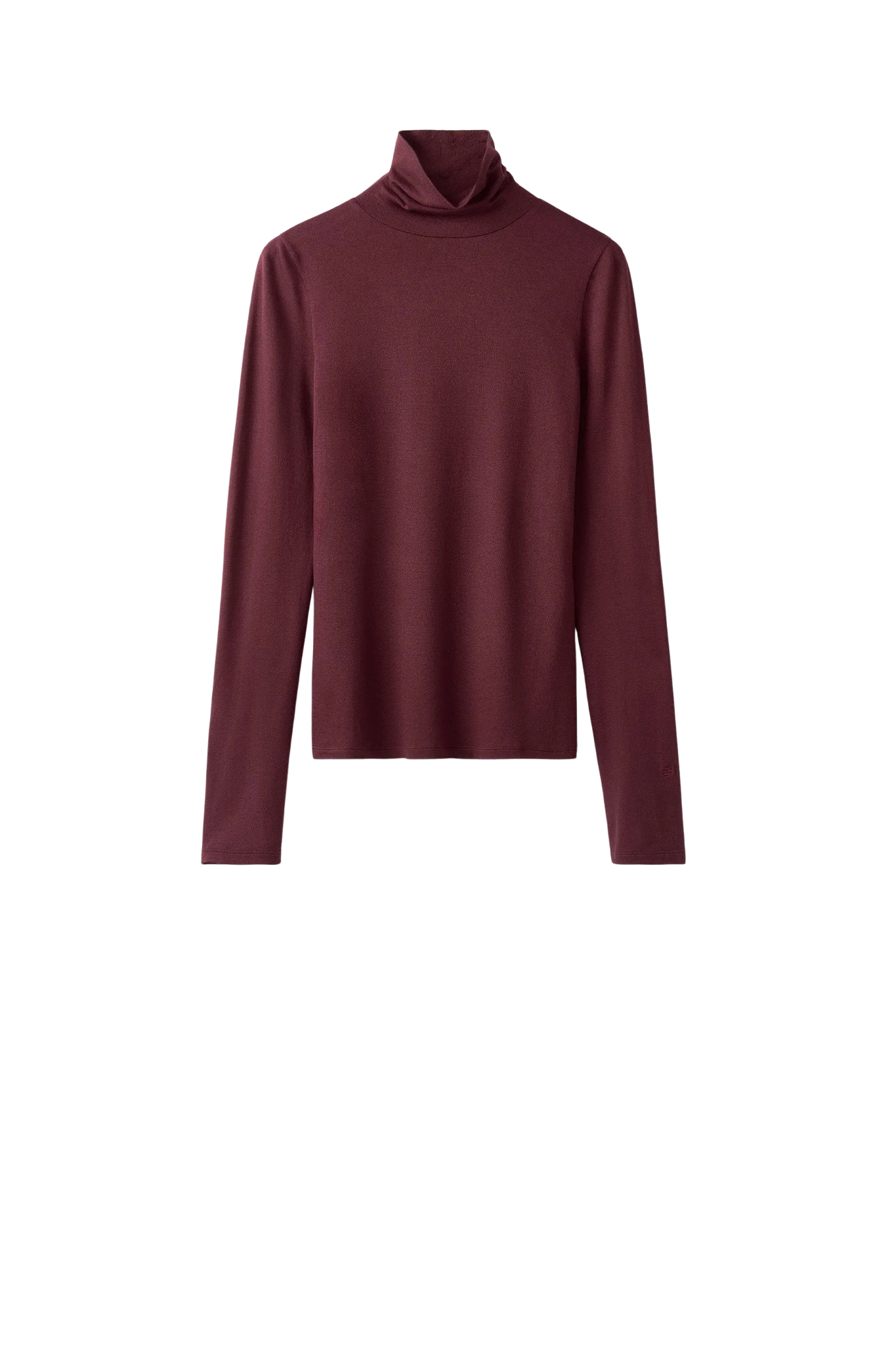 Longsleeve Lightweight Jersey Turtleneck in Bordeaux