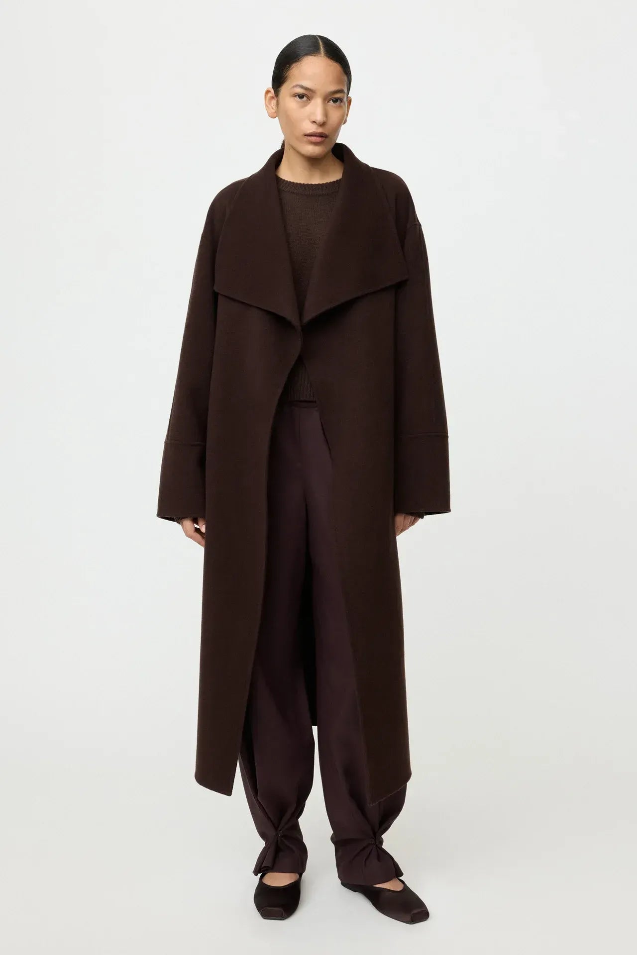 Mantel Long Coat in Mocha