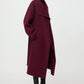 Mantel Long Coat in Bordeaux