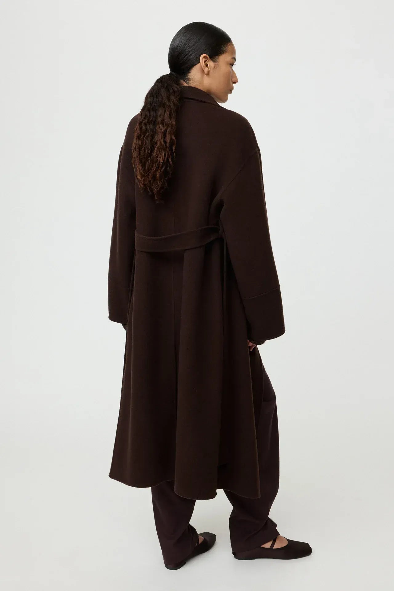 Mantel Long Coat in Mocha