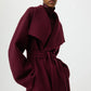 Mantel Long Coat in Bordeaux