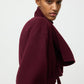 Mantel Long Coat in Bordeaux