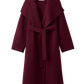 Mantel Long Coat in Bordeaux