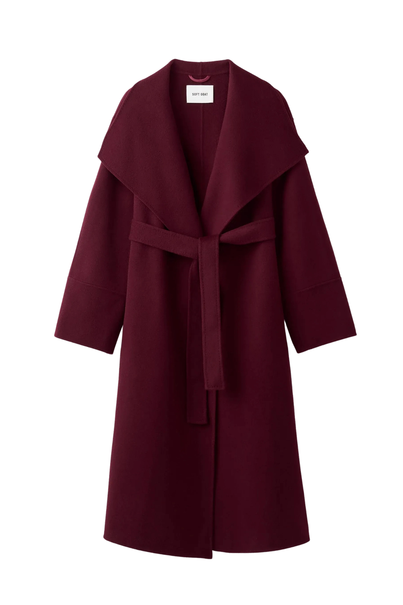 Mantel Long Coat in Bordeaux
