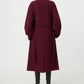Mantel Long Coat in Bordeaux