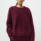 Pullover Brushed Boyfriend Crewneck in Bordeaux
