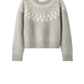 Pullover Brushed Fair isle Crewneck in Greige