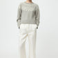 Pullover Brushed Fair isle Crewneck in Greige