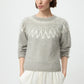 Pullover Brushed Fair isle Crewneck in Greige