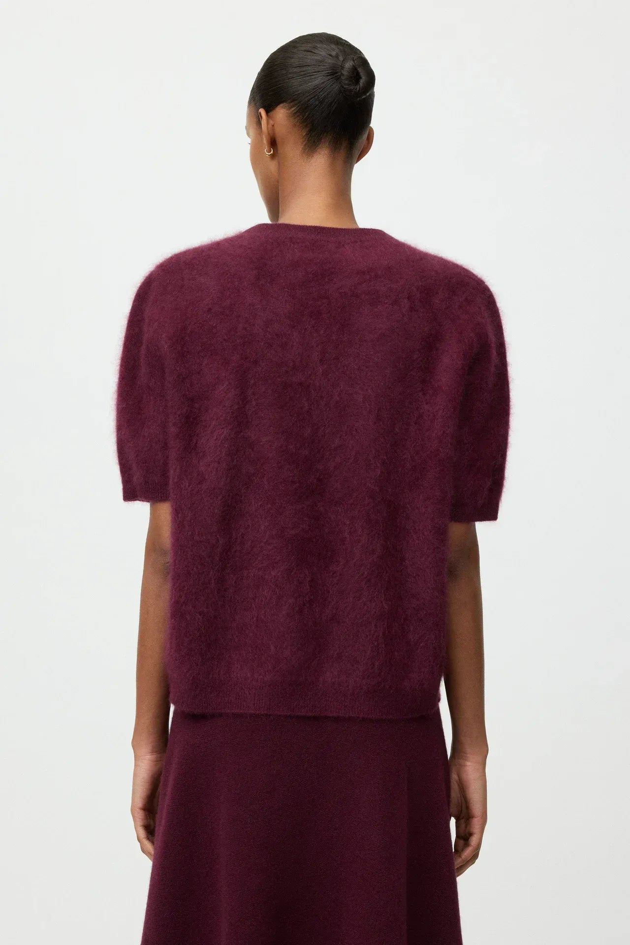 Pullover Brushed Short Sleeve in Bordeaux