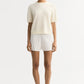 Pullover Brushed Short Sleeve in Featherwhite