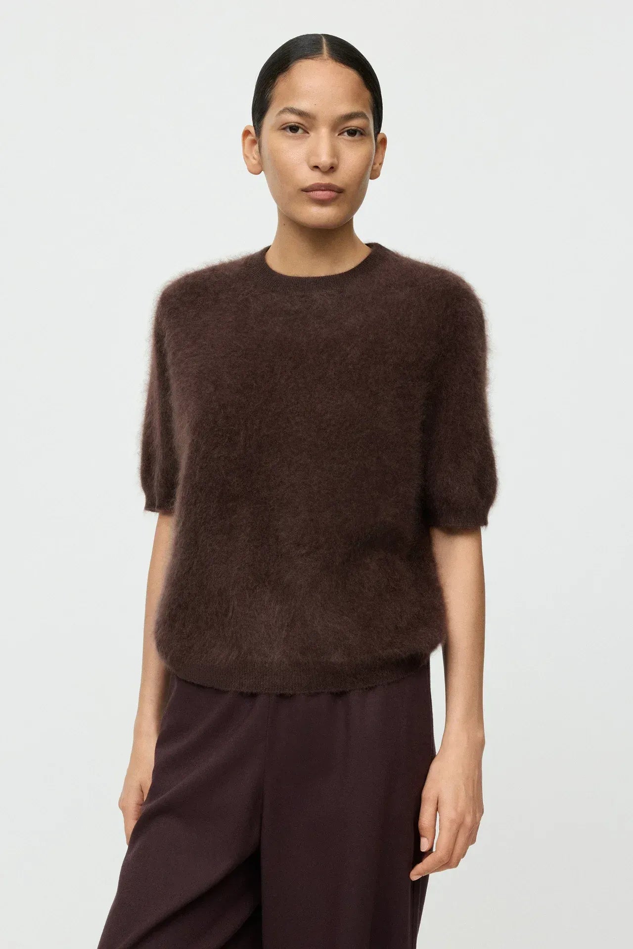 Pullover Brushed Short Sleeve in Mocha